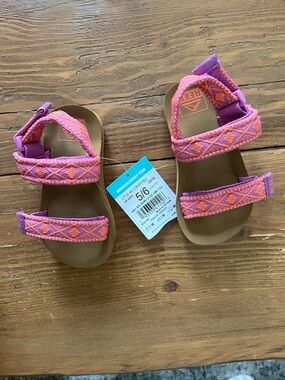 Reef Youth Sandals in Pink and Orange Woven Straps
